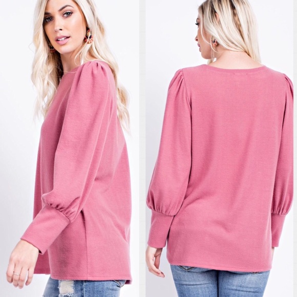 💗LAST ONE LARGE Adorable Dusty Pink Hacci Top. - Picture 2 of 5
